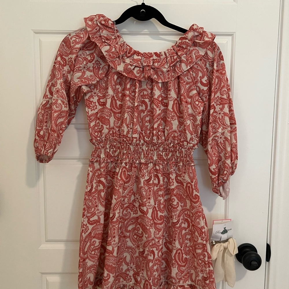 Rare Editions Red Paisley Kids Dress